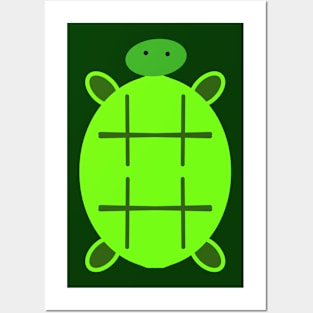 Bold and Bright Green Turtle Posters and Art